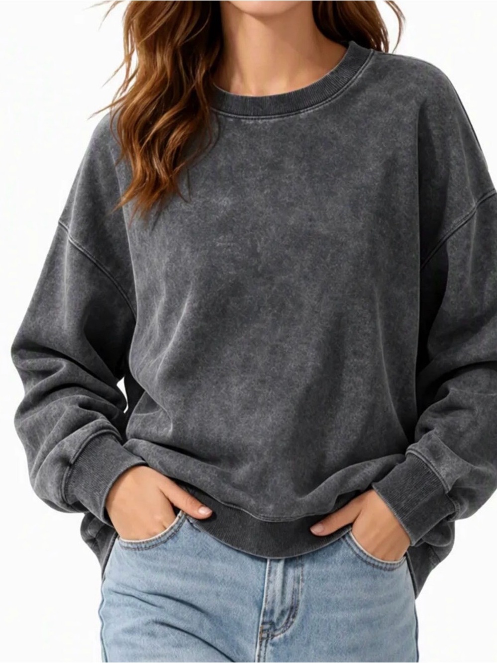 Vintage Canvas Grey Acid Wash Sweatshirt
